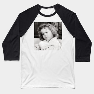Shirley Temple Deep in Thought Baseball T-Shirt